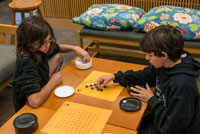 Students playing Go during Activities Period.