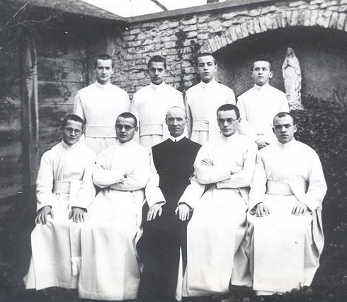 Fr. Lawrence (top left) and his novice class of 1928.