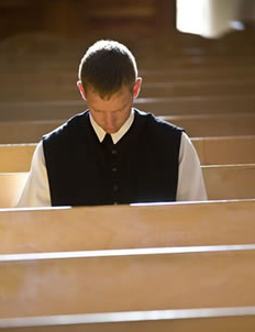 Br. Lawrence practicing lectio divina shortly before Vespers (2010).