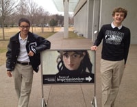 As part of a field study, Sophomores visited the exhibit Faces of Impressionism: Portraits from the Musée d'Orsay at the Kimbell Art Museum in Fort Worth.
