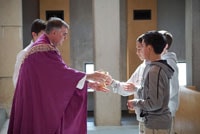 Fr. Paul and Form V celebrate Ash Wednesday in the Abbey