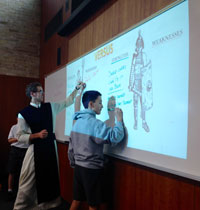 Brother Raphael's Form 2 Latin class debated the strengths and weaknesses of two different types of gladiators, murillo and retiarius.